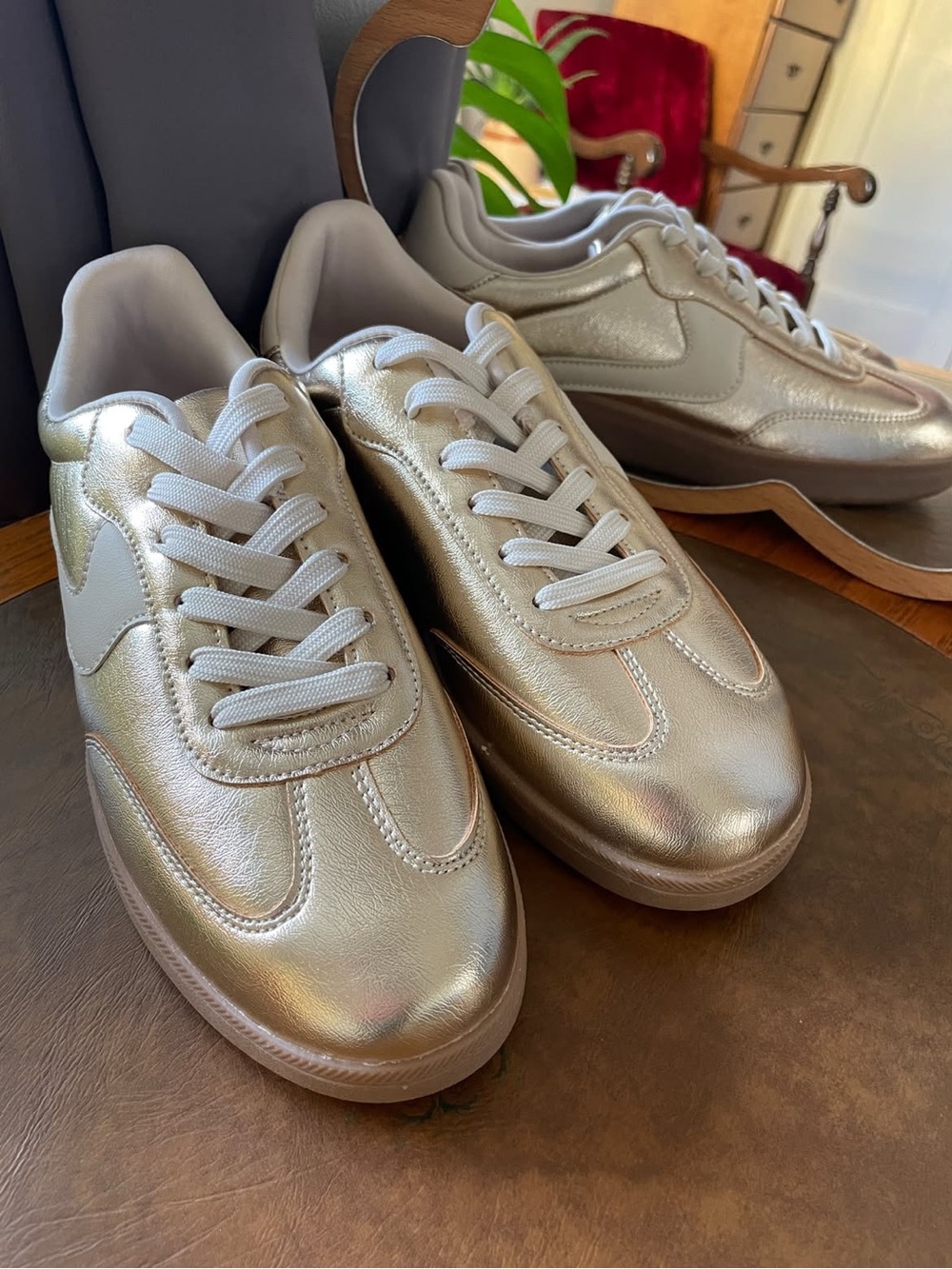 Metallic Low-Top Sneakers